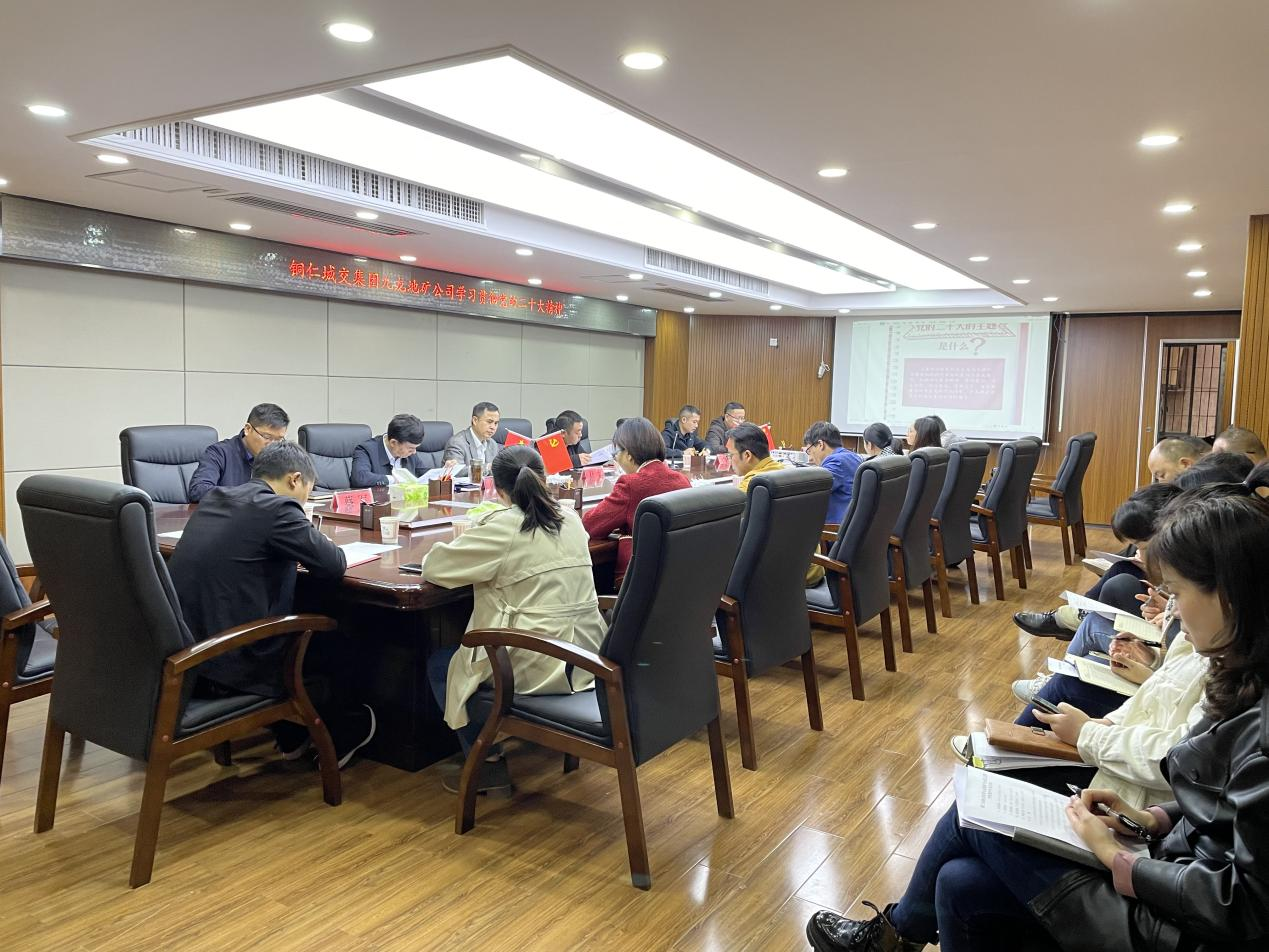 銅仁城交集團九龍地礦公司黨總支召開會議 專題學習黨的二十大精神